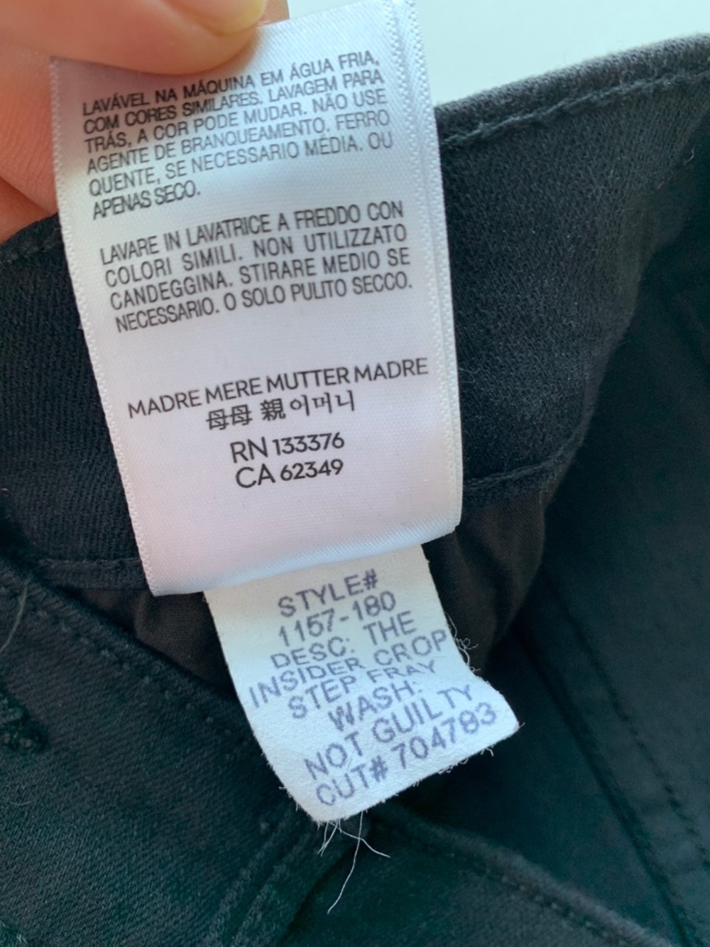 MOTHER The Insider Crop Step Fray jeans Women's Size 28 in Black - Picture 14 of 16
